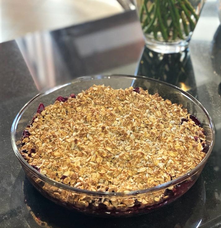 Berry and Pear Crumble